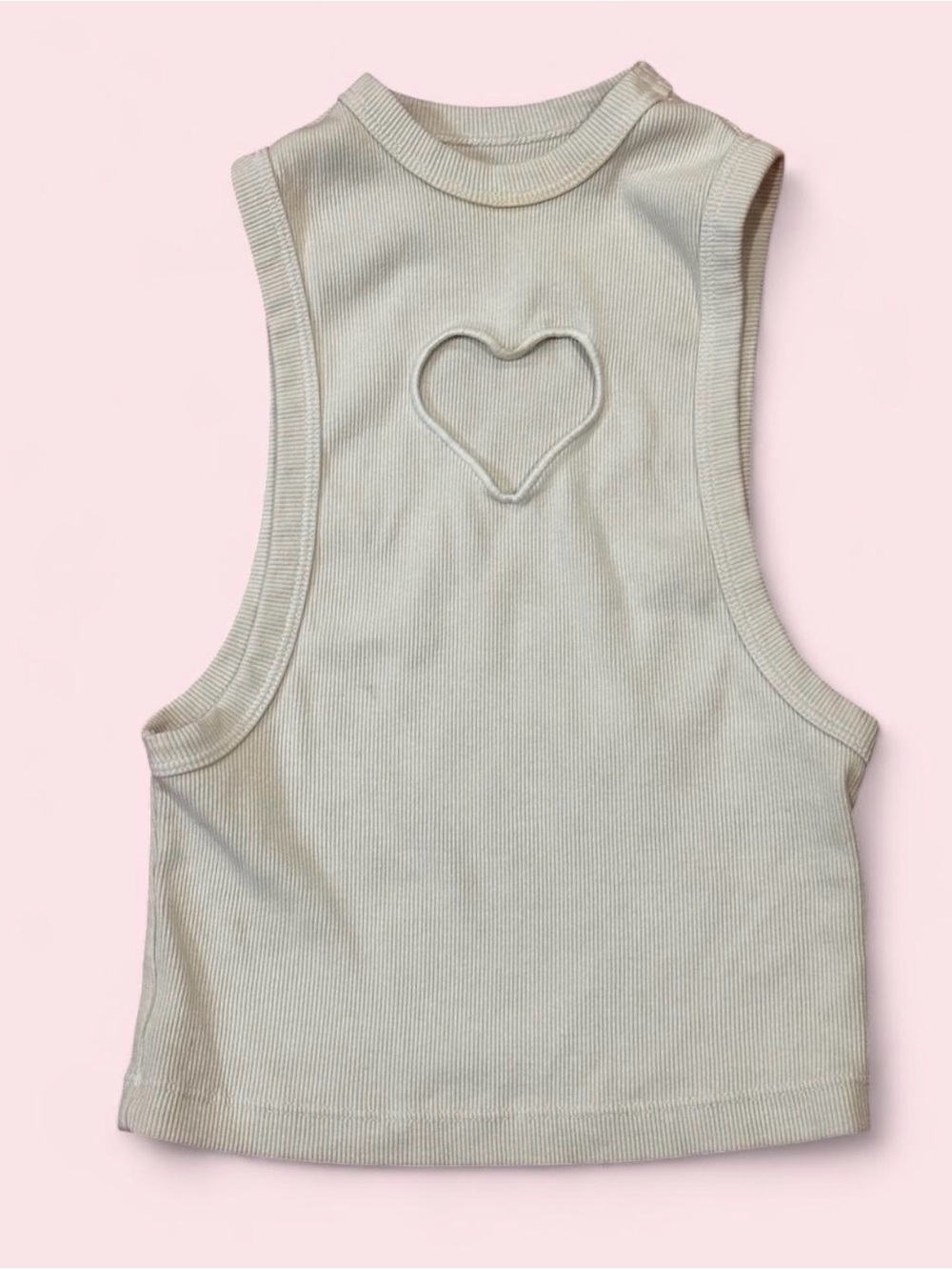 Revice Los Angeles Mon Amour off white heart cropped tank top Size XS